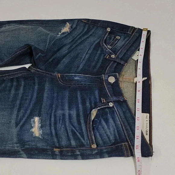 RAG & BONE "THE CATE MID-RISE SKINNY" Destroyed Jeans In "SHEFFIELD" - Picture 7 of 12